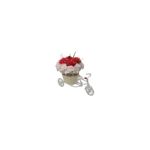 Market - Cadouri - Flori si aranjamente - Aranjament floral trandafiri "Bicicleta cu flori zambarete", flori de sapun, Garoafe, 30x17x15 cm - Infinity.ro