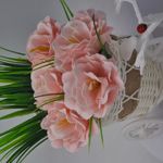 Market - Cadouri - Flori si aranjamente - Bicicleta, aranjament floral trandafiri "Cosulet cu flori", flori de sapun, model M4, 30x17x15 cm - Infinity.ro