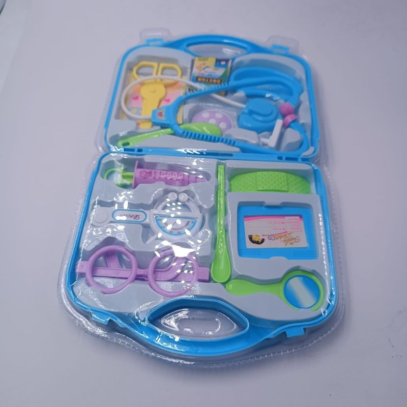 Jucarii, Copii si Bebe - Jucarii si jocuri - Jucarii de rol - Set joaca doctor - Trusa Medicala de Jucarie Pentru Copii, 11 Piese, Valiza Depozitare, 37 cm, Albastru - Infinity.ro