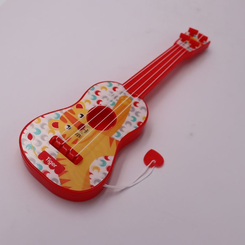 Jucarii, Copii si Bebe - Jucarii si jocuri - Jucarii de rol - Instrumente muzicale de jucarie - Jucarie Chitara, rosie, model haios, pana pentru cantat - Infinity.ro