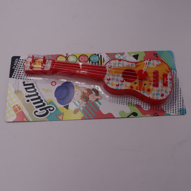 Jucarii, Copii si Bebe - Jucarii si jocuri - Jucarii de rol - Instrumente muzicale de jucarie - Jucarie Chitara, rosie, model haios, pana pentru cantat - Infinity.ro