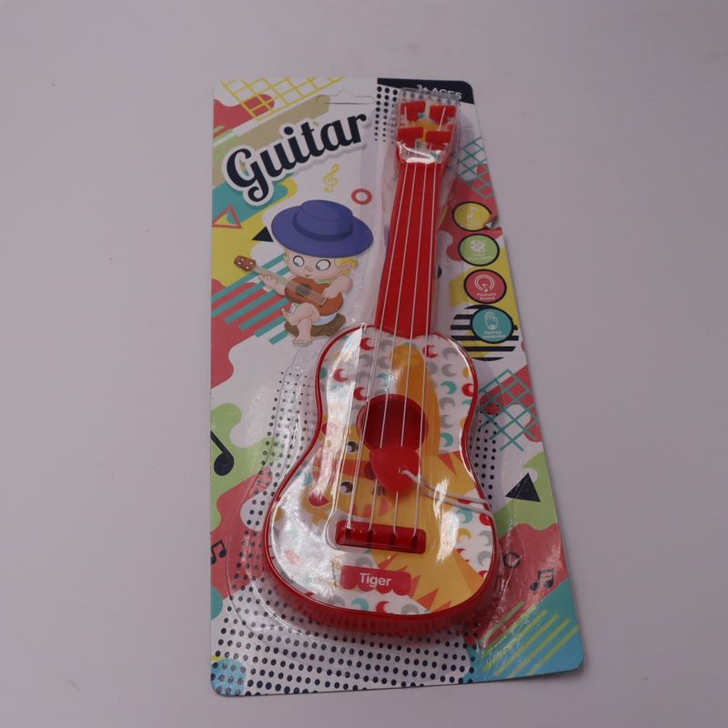 Jucarii, Copii si Bebe - Jucarii si jocuri - Jucarii de rol - Instrumente muzicale de jucarie - Jucarie Chitara, rosie, model haios, pana pentru cantat - Infinity.ro