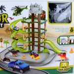 Jucarii, Copii si Bebe - Jucarii si jocuri - Seturi de constructie si cuburi - Seturi de constructie - Jucarie Dinozaur Loc de Parcare, 3 Etaje, Pista, 40 cm, Multicolor - Infinity.ro