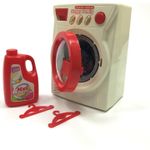 Jucarii, Copii si Bebe - Jucarii si jocuri - Jucarii de rol - Seturi de curatenie copii si accesorii - Jucarie Masina de spalat , cu baterie, din plastic, Alb/Rosu, 14 cm - Infinity.ro