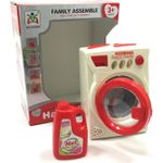 Jucarii, Copii si Bebe - Jucarii si jocuri - Jucarii de rol - Seturi de curatenie copii si accesorii - Jucarie Masina de spalat , cu baterie, din plastic, Alb/Rosu, 14 cm - Infinity.ro