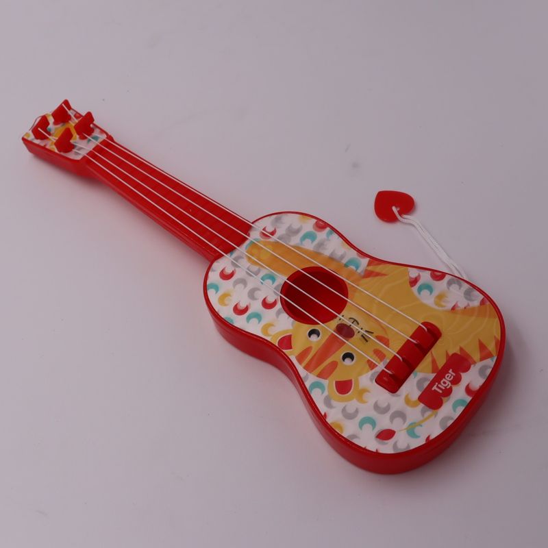 Jucarii, Copii si Bebe - Jucarii si jocuri - Jucarii de rol - Instrumente muzicale de jucarie - Jucarie Chitara, rosie, model haios, pana pentru cantat - Infinity.ro