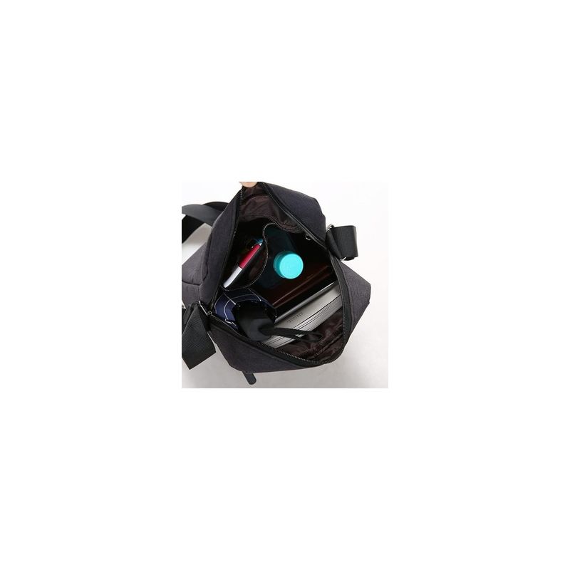 Fashion, accesorii si bijuterii - Barbati - Accesorii barbati - Genti si rucsacuri barbati - Geanta de Umar cu 3 Buzunare Exterioare si 2 Interioare, Curea Reglabila, Albastru - Infinity.ro