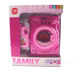 Jucarii, Copii si Bebe - Jucarii si jocuri - Jucarii de rol - Seturi de curatenie copii si accesorii - Jucarie Masina de spalat , cu baterie, din plastic, Alb/Roz, 14 cm - Infinity.ro