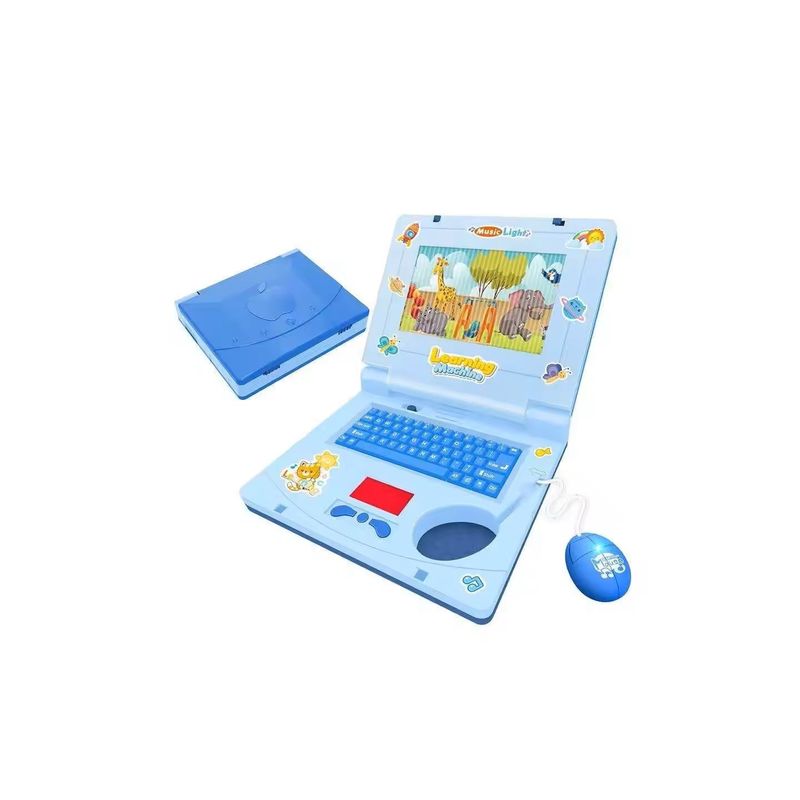 Jucarii, Copii si Bebe - Jucarii si jocuri - Jucarii & jocuri educative - Laptopuri, tablete si gadget-uri copii - Laptop de Jucarie cu Sunete si Lumini, Plastic, 20 cm, Albastru - Infinity.ro