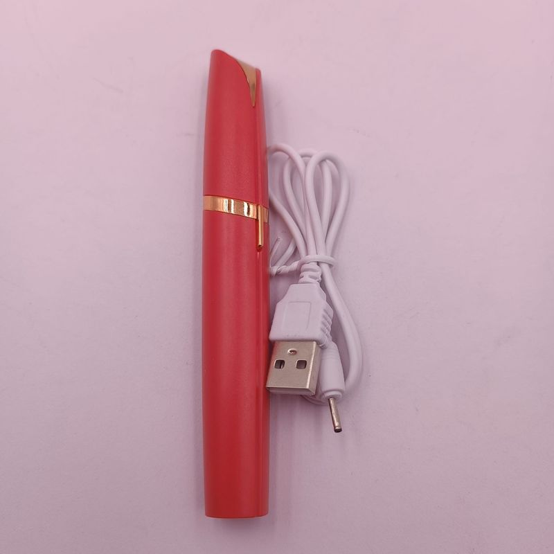Ingrijire personala si Cosmetice - Aparate & accesorii ingrijire personala - Epilatoare si accesorii - Epilatoare - Epilator Dama Portabil Pentru Sprancene Sau Nas, Cablu USB, Perie, 13 cm, Rosu - Infinity.ro