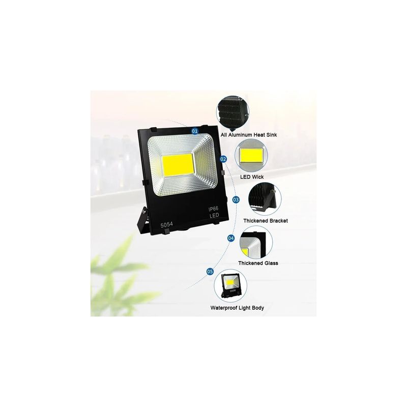 Casa si Gradina - Corpuri si surse de iluminat - Iluminat comercial si industrial - Proiectoare si lampi de lucru - Proiector Led Flood Light, COB 220V, IP66 Power 100W, 28 x 32 Cm - Infinity.ro