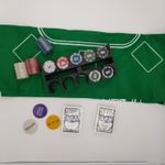 Jucarii, Copii si Bebe - Jucarii si jocuri - Jocuri si puzzle - Jocuri de societate - Poker Texas Holden negru 200 jetoane, 2 carti, covoras, 3 butoane, cutie - Infinity.ro