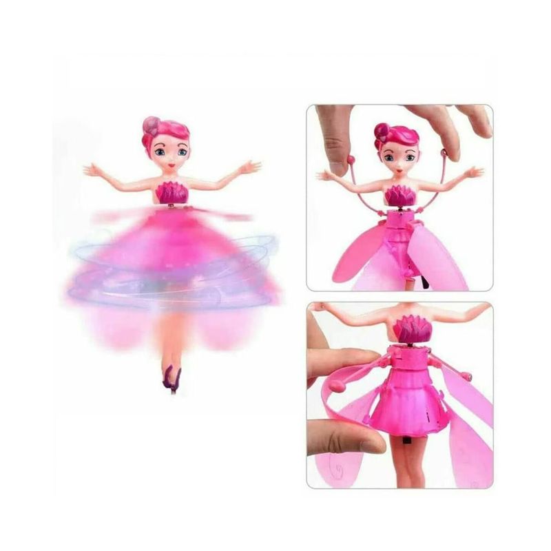 Jucarii, Copii si Bebe - Jucarii si jocuri - Papusi si accesorii - Papusi - Papusa Pixie zburatoare, cu aripi, USB, ABS, 6 ani+, Roz - Infinity.ro