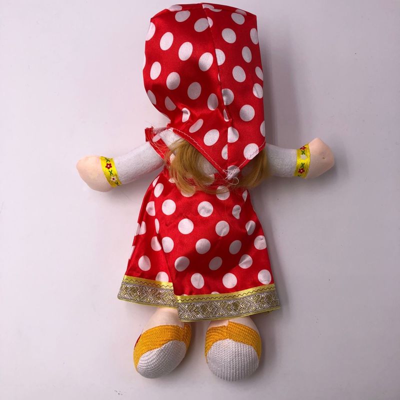 Jucarii, Copii si Bebe - Jucarii si jocuri - Papusi si accesorii - Papusi - Papusa Masha si Ursul, Masha Cantareata, Rochita Rosie cu Buline - Infinity.ro