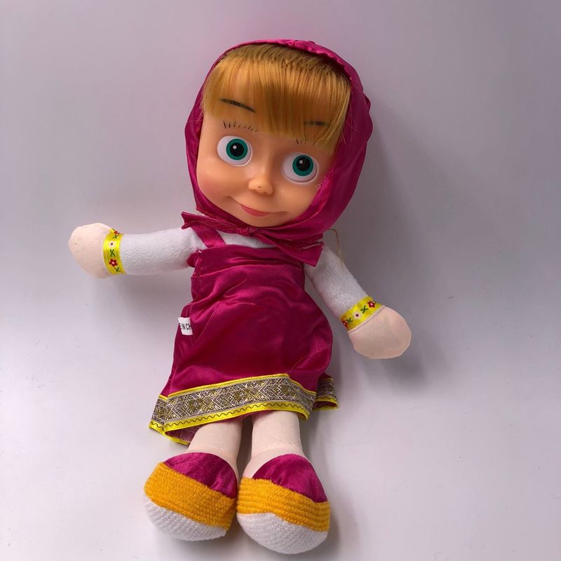 Jucarii, Copii si Bebe - Jucarii si jocuri - Papusi si accesorii - Papusi - Papusa Masha si Ursul, Masha Cantareata, Rochita Mov - Infinity.ro
