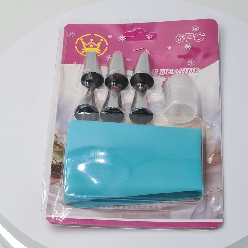 Casa si Gradina - Bucatarie si vesela - Ustensile bucatarie - Ustensile ornare prajituri - Ornare tort, model simplu, 6 capete, punga, 4 x 4 cm, M4 - Infinity.ro