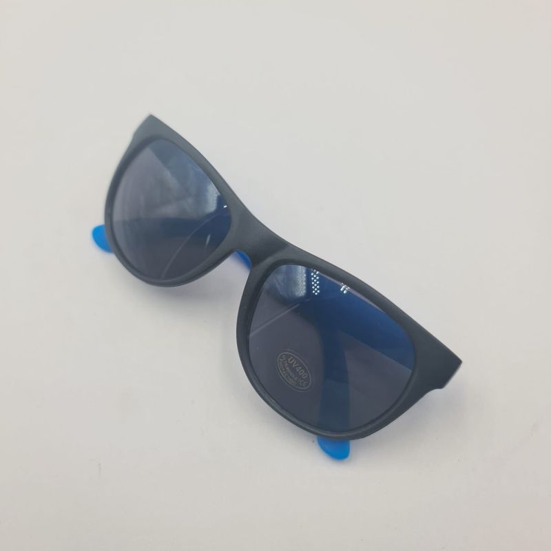 Fashion, accesorii si bijuterii - Barbati - Accesorii barbati - Ochelari de soare barbati - Ochelari de Soare cu Lentile Negre, Plastic, Model Simplu, Negru/Albastru, 14 cm - Infinity.ro