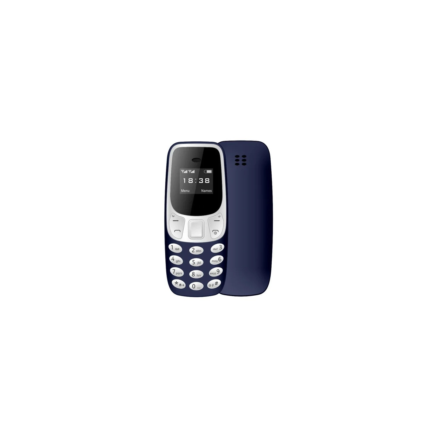 Mini Telefon Dual SIM cu Radio FM si Bluetooth, 68x28x12mm, Albastru