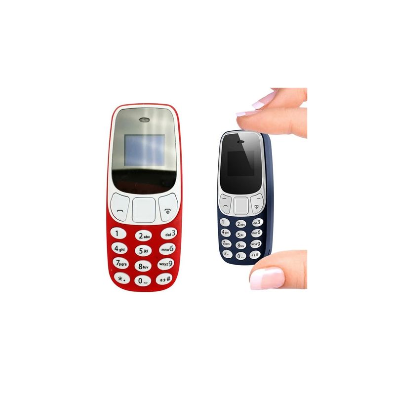 Laptop, Telefoane si Tablete - Telefoane mobile si accesorii - Telefoane Mobile - Mini Telefon Dual SIM cu Radio FM si Bluetooth, 68x28x12mm, Albastru - Infinity.ro