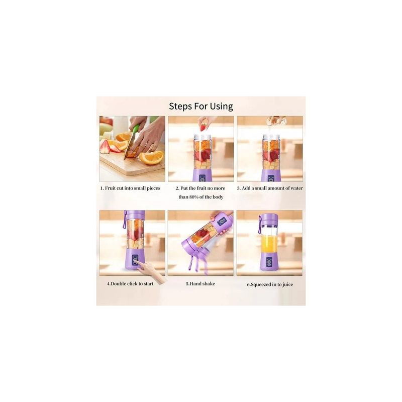 Electronice si Electrocasnice - Electrocasnice bucatarie - Mixere, tocatoare & roboti de bucatarie - Blendere si mini tocatoare - Mini Blender cu Acumulator Reincarcabil USB, Pentru Fructe si Smoothie - Infinity.ro