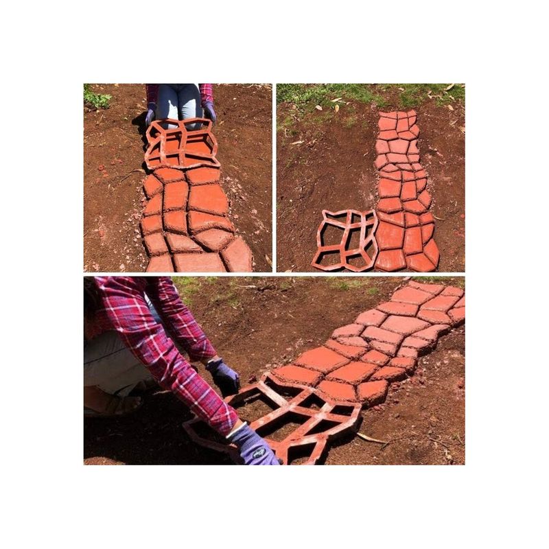 Casa si Gradina - Constructii - Pavaje si borduri - Matrita pentru pavaj, model abstract, aspect pietre naturale, 32 x 32 x 4 cm, negru - Infinity.ro