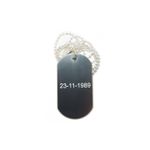 Fashion, accesorii si bijuterii - Femei - Bijuterii femei - Coliere femei - Lantisor personalizat metalic cu placuta. pandantiv stil soldat. gravat textul tau - Infinity.ro