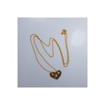 Fashion, accesorii si bijuterii - Femei - Bijuterii femei - Coliere femei - Lantisor personalizat argint 925 suflat aur cu inima gravata intiala ta - Infinity.ro