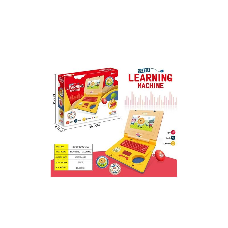 Jucarii, Copii si Bebe - Jucarii si jocuri - Jucarii & jocuri educative - Laptopuri, tablete si gadget-uri copii - Laptop de Jucarie cu Sunete si Lumini, Plastic, 20 cm, Galben - Infinity.ro