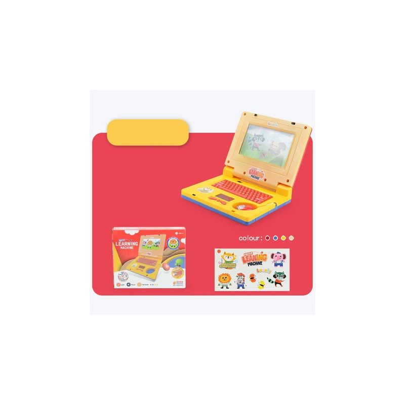 Jucarii, Copii si Bebe - Jucarii si jocuri - Jucarii & jocuri educative - Laptopuri, tablete si gadget-uri copii - Laptop de Jucarie cu Sunete si Lumini, Plastic, 20 cm, Galben - Infinity.ro