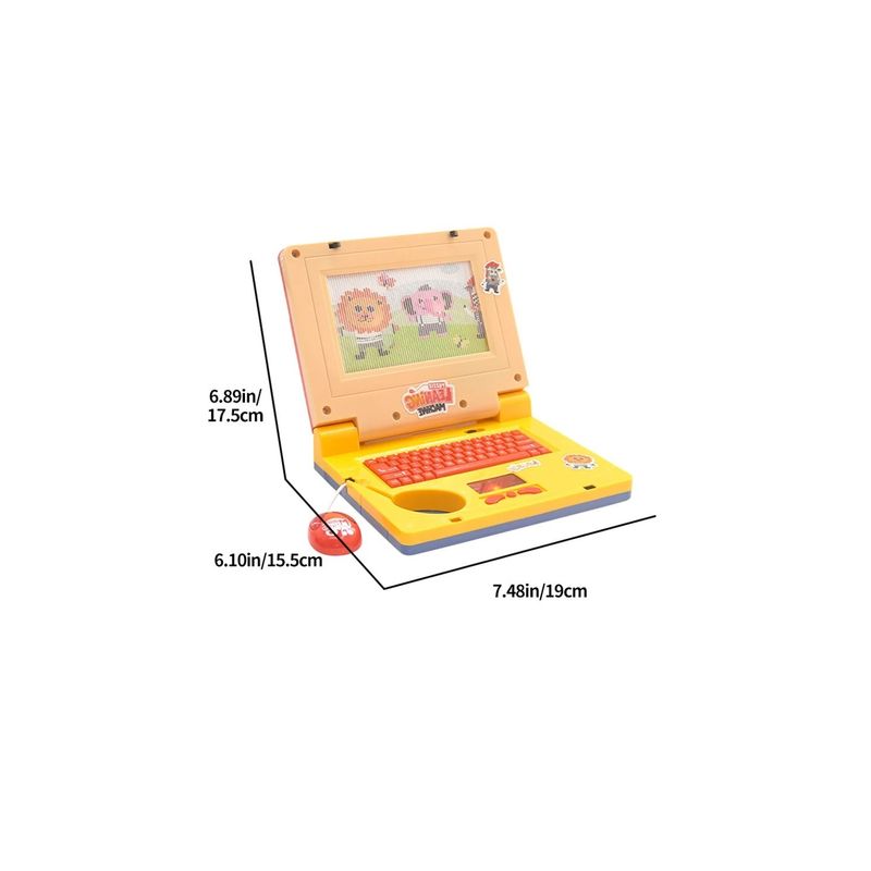 Jucarii, Copii si Bebe - Jucarii si jocuri - Jucarii & jocuri educative - Laptopuri, tablete si gadget-uri copii - Laptop de Jucarie cu Sunete si Lumini, Plastic, 20 cm, Galben - Infinity.ro