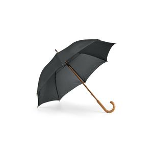 Umbrelă din Poliester cu ax si Maner din Lemn, Deschidere Manuala, 88 cm