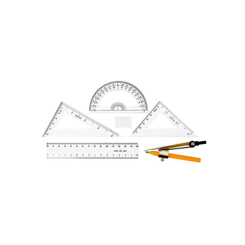 Carti si Birotica - Rechizite - Instrumente geometrice - Trusa de Geometrie cu 7 Piese, Compas si Alte Accesorii, Cutie Metalica - Infinity.ro