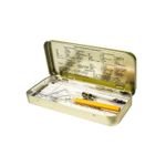 Carti si Birotica - Rechizite - Instrumente geometrice - Trusa de Geometrie cu 7 Piese, Compas si Alte Accesorii, Cutie Metalica - Infinity.ro