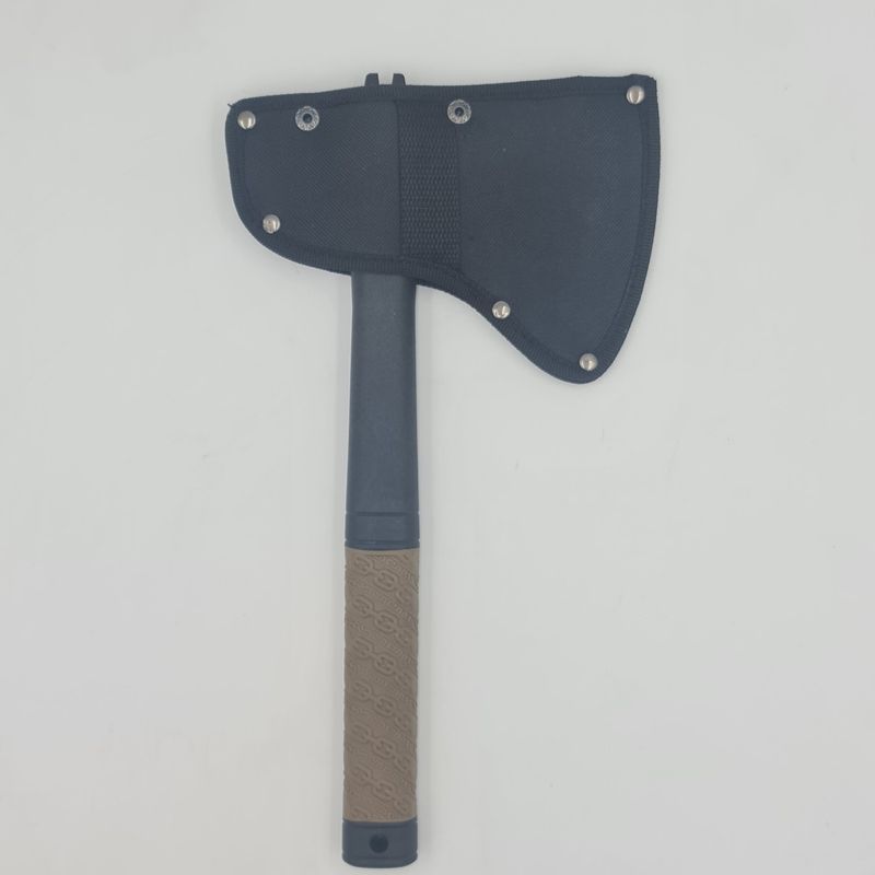 Casa si Gradina - Gradinarit si plante - Unelte gradinarit - Topoare - Topor autoaparare 33cm 2 taisuri maner cauciuc model cu lant maro - Infinity.ro