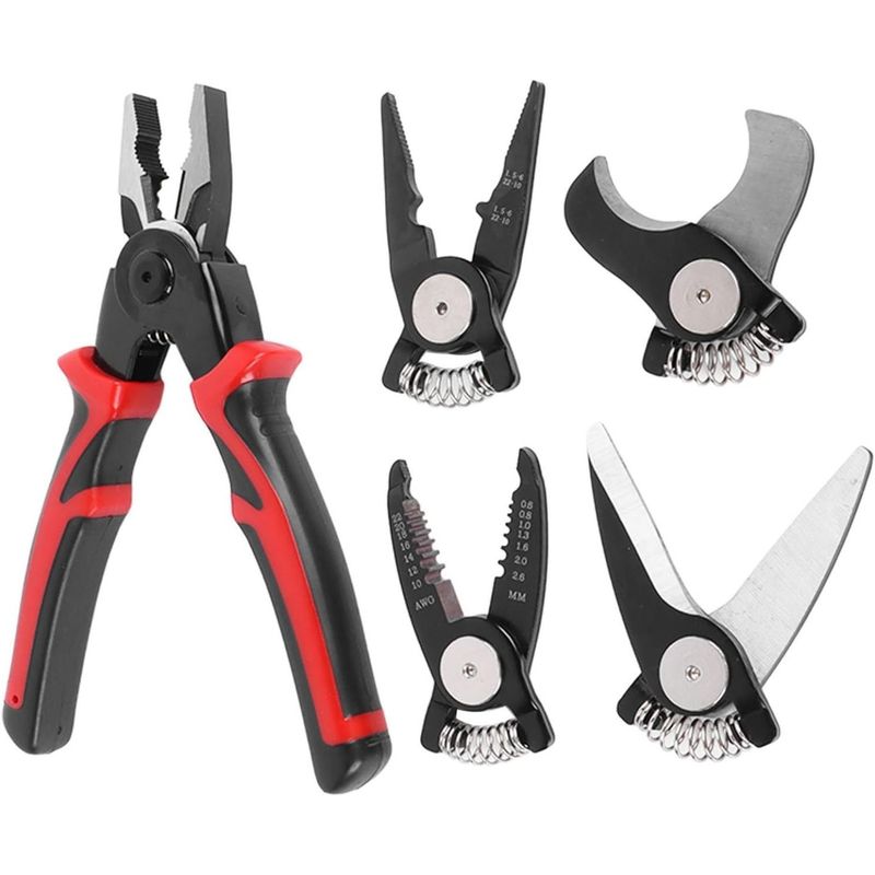 Sport si Outdoor - Camping - Cutite, bricege si accesorii - Unelte multifunctionale - Unealta 5 in 1 Profesionala, Taietor, Dezizolator, Sertizor, Foarfeca, din Otel, 20 cm - Infinity.ro