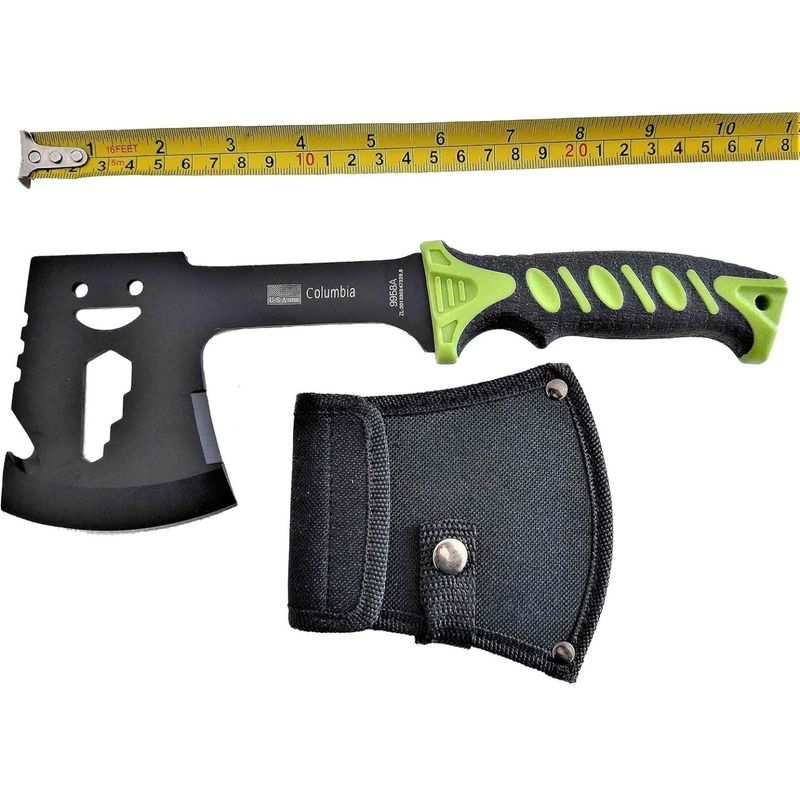 Casa si Gradina - Gradinarit si plante - Unelte gradinarit - Topoare - Topor Multifunctional Din Otel, Maner Verde, Husa Negru, 28 cm - Infinity.ro