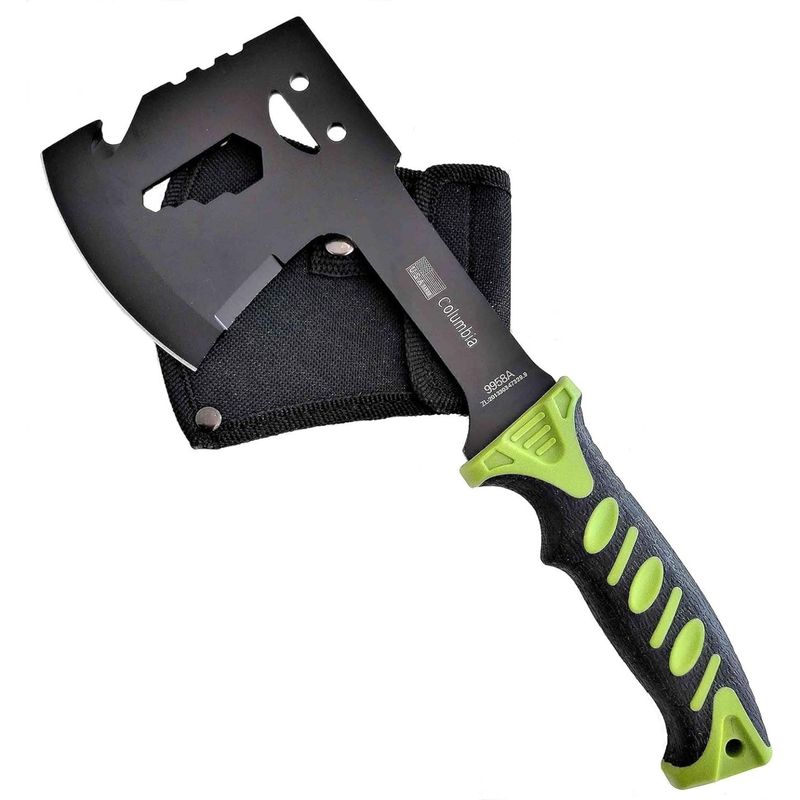 Casa si Gradina - Gradinarit si plante - Unelte gradinarit - Topoare - Topor Multifunctional Din Otel, Maner Verde, Husa Negru, 28 cm - Infinity.ro