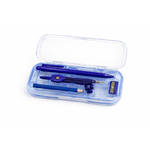 Carti si Birotica - Rechizite - Instrumente geometrice - Trusa Set 8 de Geometrie in Cutie pentru Scoala, Plastic, Albastru - Infinity.ro