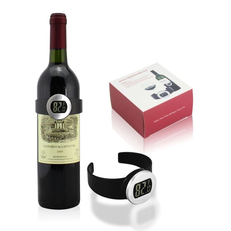 Casa si Gradina - Bucatarie si vesela - Ustensile bucatarie - Termometre bucatarie - Termometru Digital Pentru Vin, Curea Plastic, Negru - Infinity.ro