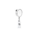 Carti si Birotica - Birotica - Accesorii de birou - Alte accesorii birou - Suport pentru ecuson cu clip metalic extensibil, pana la 900 mm, clip transparent, alb - Infinity.ro