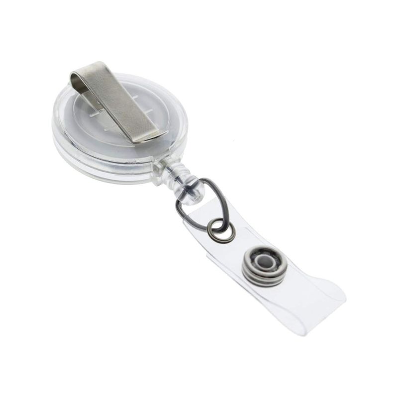 Carti si Birotica - Birotica - Accesorii de birou - Alte accesorii birou - Suport pentru ecuson cu clip metalic extensibil, pana la 900 mm, clip transparent, alb - Infinity.ro