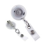 Carti si Birotica - Birotica - Accesorii de birou - Alte accesorii birou - Suport pentru ecuson cu clip metalic extensibil, pana la 900 mm, clip transparent, alb - Infinity.ro