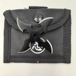 Sport si Outdoor - Sporturi de contact - Produse autoaparare - Steluta ninja pentru aruncat la tinta 4 colturi, gaura in centru, in husa, negru,4.5 cm - Infinity.ro