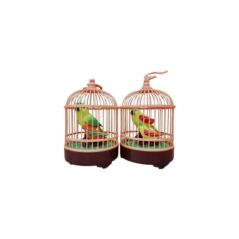 Jucarii, Copii si Bebe - Jucarii si jocuri - Figurine - Set Figurine Pasari, In Cusca, Multicolor, Sunete Din Natura, 15 X 12 X 17 Cm - Infinity.ro