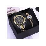 Fashion, accesorii si bijuterii - Femei - Bijuterii femei - Ceasuri femei - Set de Ceas si bratara, Pentru Femei si Barbati, Argintiu, Auriu - Infinity.ro