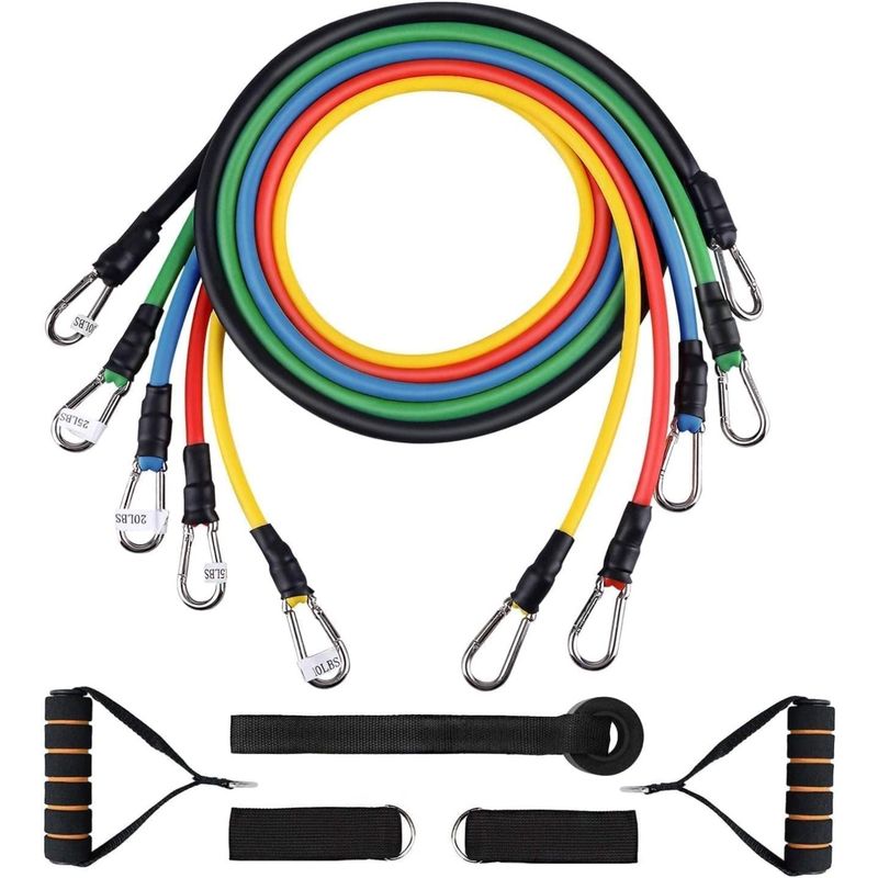 Sport si Outdoor - Fitness - Accesorii fitness - Benzi elastice fitness - Set de Extensoare Fitness, Cauciuc Colorat, Antrenament Complet - Infinity.ro