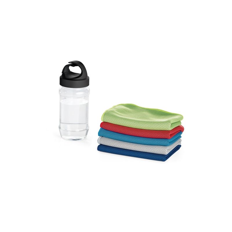 Casa si Gradina - Bucatarie si vesela - Cani si pahare - Sticle - Set sticla cu maner, 440 ml si prosop sport 30 x 80 cm, gri - Infinity.ro