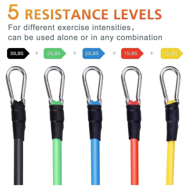 Sport si Outdoor - Fitness - Accesorii fitness - Benzi elastice fitness - Set de Extensoare Fitness, Cauciuc Colorat, Antrenament Complet - Infinity.ro