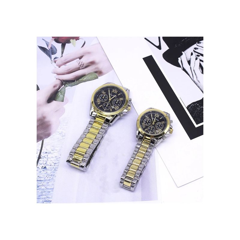 Fashion, accesorii si bijuterii - Femei - Bijuterii femei - Ceasuri femei - Set de Ceas si bratara, Pentru Femei si Barbati, Argintiu, Auriu - Infinity.ro