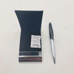 Carti si Birotica - Birotica - Instrumente de scris - Pixuri si stilouri - Set de Pix si Port Card, Metal, Piele Ecologica, Negru, 16*10 cm - Infinity.ro